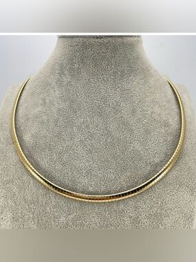 Vintage Gold Tone Omega Collar Necklace